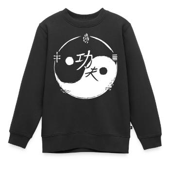 Ying und Yang Kungfu / 5 Elemente / weiss - Kinder Premium Organic Sweatshirt - Schwarz - Vorne - AI Model Kid Female (0cm)