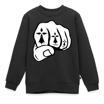 Faust schließen hermine symbol breton - Kinder Premium Organic Sweatshirt - Schwarz - Vorne - AI Model Kid Female (0cm)