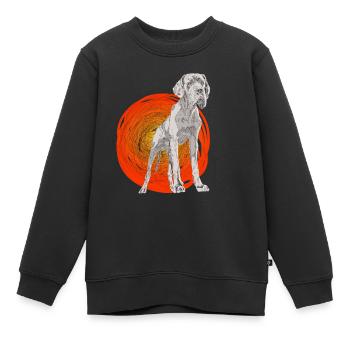 Deutsche Dogge - Kinder Premium Organic Sweatshirt - Schwarz - Vorne - AI Model Kid Female (0cm)