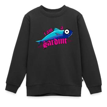 Sardine - I am a Sardine - Italien - La Sardine - Kinder Premium Organic Sweatshirt - Schwarz - Vorne - AI Model Kid Female (0cm)