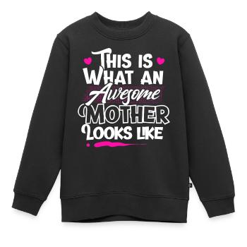 Maman Mère - Sweat Premium enfant bio - noir - Devant - AI Model Kid Female (0cm)