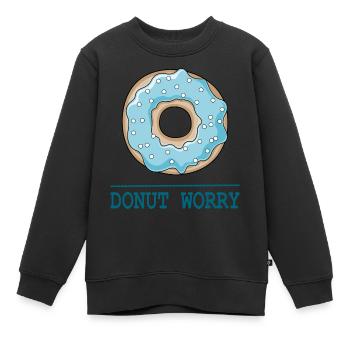 Donut inquiétude - Sweat Premium enfant bio - noir - Devant - AI Model Kid Female (0cm)