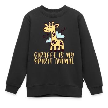 Giraffe - Kinder Premium Organic Sweatshirt - Schwarz - Vorne - AI Model Kid Female (0cm)