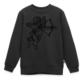 Cupidon - Sweat Premium enfant bio - noir - Devant - AI Model Kid Female (0cm)
