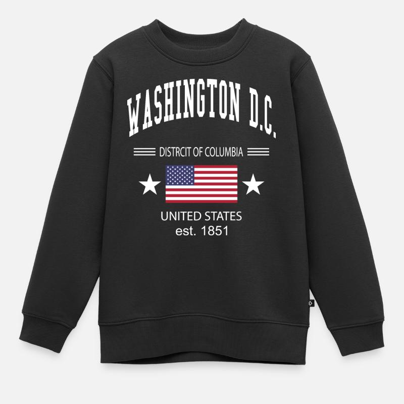 Washington D.C. - Sweat Premium enfant bio - noir