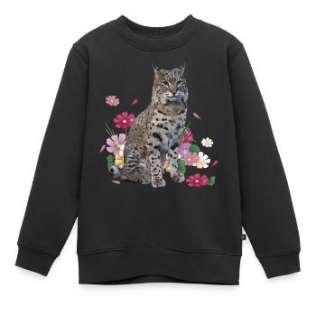 Luchs - Kinder Premium Organic Sweatshirt - Schwarz - Vorne - AI Model Kid Female (0cm)