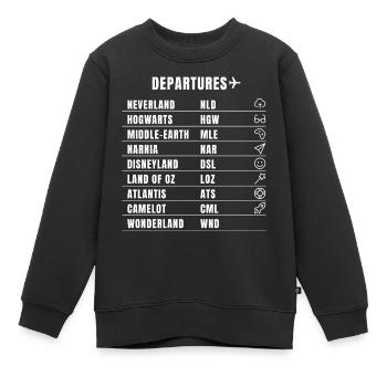 flug reise traum humor fantasie film ziel pilot lo - Kinder Premium Organic Sweatshirt - Schwarz - Vorne - AI Model Kid Female (0cm)
