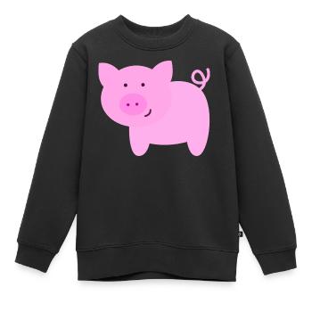 Rosa Schwein - Kinder Premium Organic Sweatshirt - Schwarz - Vorne - AI Model Kid Female (0cm)