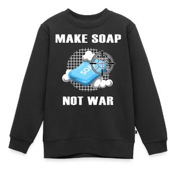 savon savon carver faire du savon pas la guerre - Sweat Premium enfant bio - noir - Devant - AI Model Kid Female (0cm)