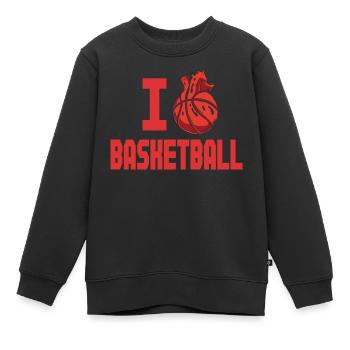 Ich Liebe Basketball Basketballer Geschenkidee - Kinder Premium Organic Sweatshirt - Schwarz - Vorne - AI Model Kid Female (0cm)