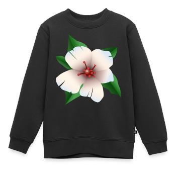 Hibiscus - Fleur d’hibiscus - Sweat Premium enfant bio - noir - Devant - AI Model Kid Female (0cm)