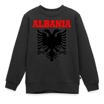 albanie - Sweat Premium enfant bio - noir - Devant - AI Model Kid Female (0cm)