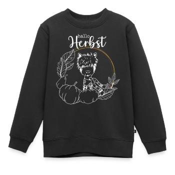 Alpaka Wanderung Herbst - Kinder Premium Organic Sweatshirt - Schwarz - Vorne - AI Model Kid Female (0cm)