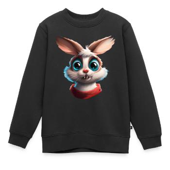 lapin lapin doux moelleux mignons enfants - Sweat Premium enfant bio - noir - Devant - AI Model Kid Female (0cm)