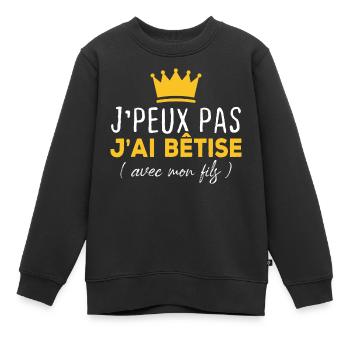 Ich kann nicht mit meinem Sohn wetten - Kinder Premium Organic Sweatshirt - Schwarz - Vorne - AI Model Kid Female (0cm)