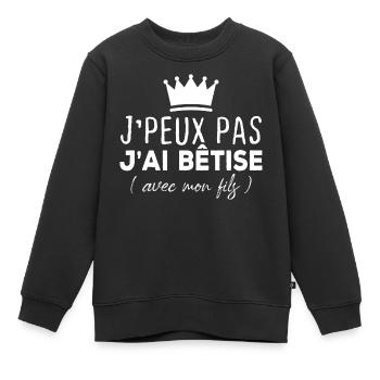 Ich kann nicht mit meinem Sohn wetten - Kinder Premium Organic Sweatshirt - Schwarz - Vorne - AI Model Kid Female (0cm)