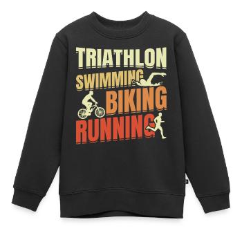 Triathlon Wiederholen - Kinder Premium Organic Sweatshirt - Schwarz - Vorne - AI Model Kid Female (0cm)