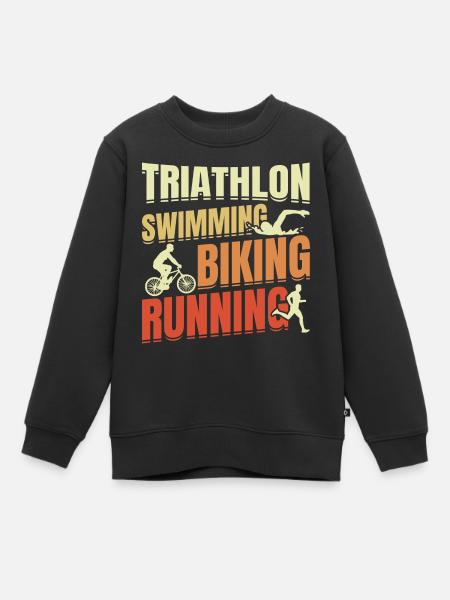 Triathlon Wiederholen - Kinder Premium Organic Sweatshirt - Schwarz