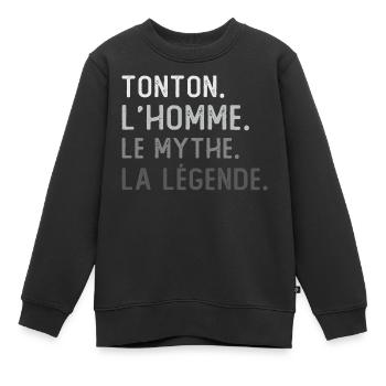 Tonton l'homme le mythe la légende - Sweat Premium enfant bio - noir - Devant - AI Model Kid Female (0cm)