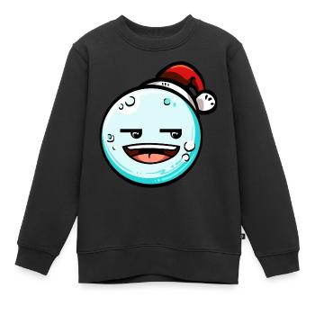 Boule de neige avec chapeau de Noël #5/9 - Sweat Premium enfant bio - noir - Devant - AI Model Kid Female (0cm)