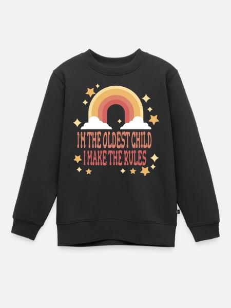 Familiesøskende Humor Jeg er det ældste barn - Premium børne sweatshirt økologisk - sort