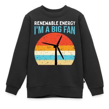Design Renewable Energy I'm a big Fan - Sweat Premium enfant bio - noir - Devant - AI Model Kid Female (0cm)