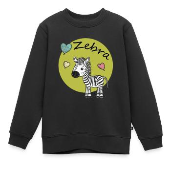 kleines Zebra - Kinder Premium Organic Sweatshirt - Schwarz - Vorne - AI Model Kid Female (0cm)