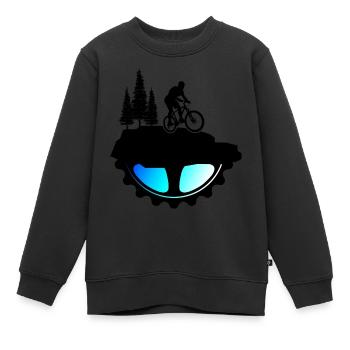 Vélo Chaîne de vélo VTT BIKETRAIL - Sweat Premium enfant bio - noir - Devant - AI Model Kid Female (0cm)