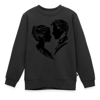 Ehepaar Hochzeit Silhouette - Kinder Premium Organic Sweatshirt - Schwarz - Vorne - AI Model Kid Female (0cm)