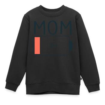 Mama Batterie faible - Sweat Premium enfant bio - noir - Devant - AI Model Kid Female (0cm)