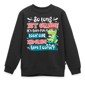 Fin Du CP Primaire CE1 Rentrée Enfant - Sweat Premium enfant bio - noir - Devant - AI Model Kid Female (0cm)