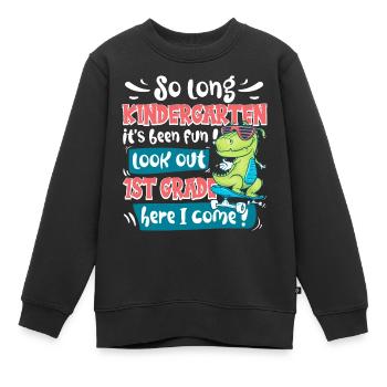 Fin De La Maternelle Rentrée Primaire Enfant - Sweat Premium enfant bio - noir - Devant - AI Model Kid Female (0cm)