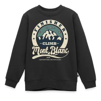 Bergsteigen Finisher Mont Blanc Bergsport - Kinder Premium Organic Sweatshirt - Schwarz - Vorne - AI Model Kid Female (0cm)