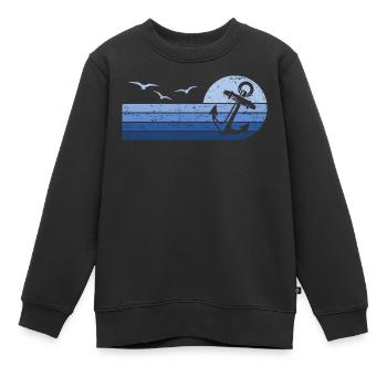 Anker Symbol Seemann Seefahrer Kapitän - Kinder Premium Organic Sweatshirt - Schwarz - Vorne - AI Model Kid Female (0cm)
