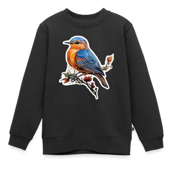 Vogel - Kinder Premium Organic Sweatshirt - Schwarz - Vorne - AI Model Kid Female (0cm)