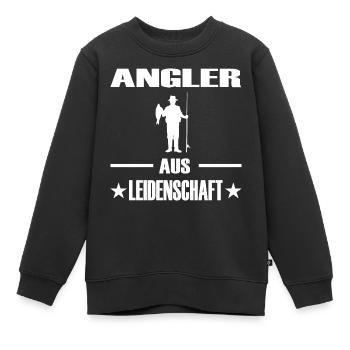 Angeln - Kinder Premium Organic Sweatshirt - Schwarz - Vorne - AI Model Kid Female (0cm)