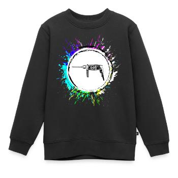 Bohrmaschine Symbol Werkzeug - Kinder Premium Organic Sweatshirt - Schwarz - Vorne - AI Model Kid Female (0cm)