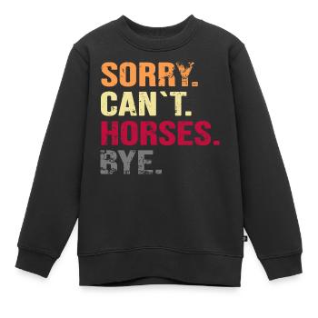 Pferd Springreiter Springpferd Galopp Reiten - Kinder Premium Organic Sweatshirt - Schwarz - Vorne - AI Model Kid Female (0cm)