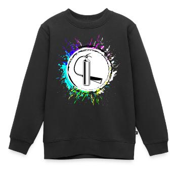 Icône d’extincteur Brigade de pompiers - Sweat Premium enfant bio - noir - Devant - AI Model Kid Female (0cm)