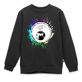 Planète Terre - Sweat Premium enfant bio - noir - Devant - AI Model Kid Female (0cm)