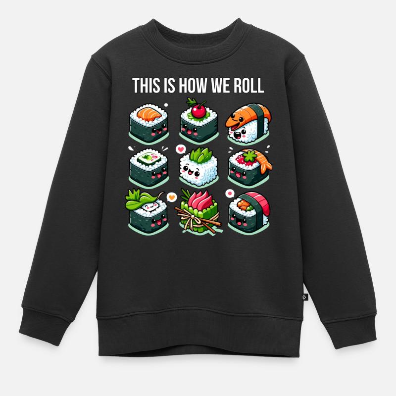 Voici comment Sushi Roll - Sweat Premium enfant bio - noir