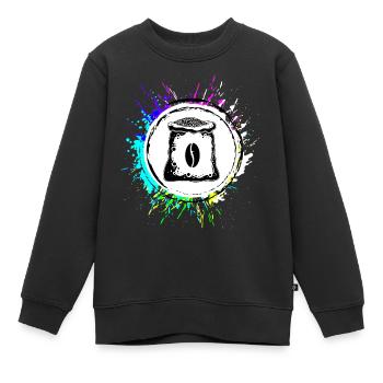 Kaffeebohnen Kaffee - Kinder Premium Organic Sweatshirt - Schwarz - Vorne - AI Model Kid Female (0cm)