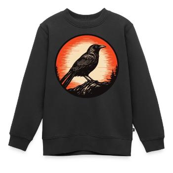Veilleur du soir - Sweat Premium enfant bio - noir - Devant - AI Model Kid Female (0cm)