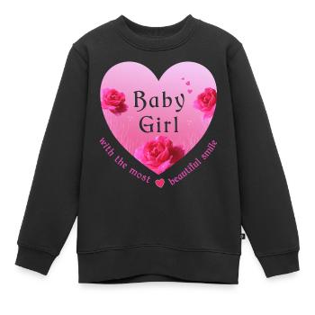 baby girl - Kinder Premium Organic Sweatshirt - Schwarz - Vorne - AI Model Kid Female (0cm)
