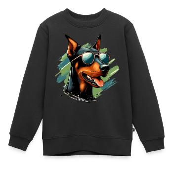 Dobermann Das Modell - Kinder Premium Organic Sweatshirt - Schwarz - Vorne - AI Model Kid Female (0cm)