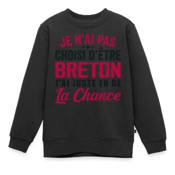Nicht auserwählt, bretonisch zu sein - Humor schenken - Kinder Premium Organic Sweatshirt - Schwarz - Vorne - AI Model Kid Female (0cm)