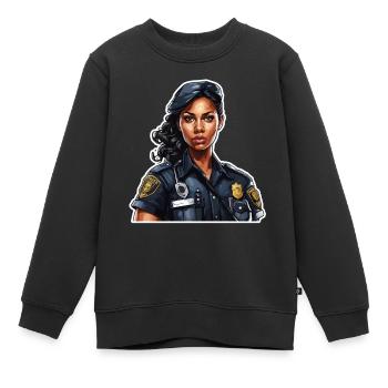 Polizei / Einsatz / Beruf / Job / Einsatzkräfte - Kinder Premium Organic Sweatshirt - Schwarz - Vorne - AI Model Kid Female (0cm)