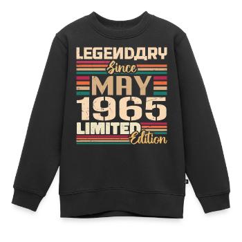Mai 1965 Mai - Jubiläum Mai 1965 - Kinder Premium Organic Sweatshirt - Schwarz - Vorne - AI Model Kid Female (0cm)