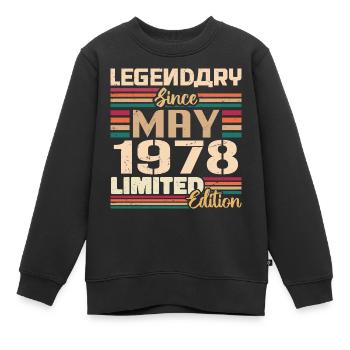 Mai 1978 Mai - Jubiläum Mai 1978 - Kinder Premium Organic Sweatshirt - Schwarz - Vorne - AI Model Kid Female (0cm)