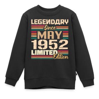 Mai 1952 Mai - Jubiläum Mai 1952 - Kinder Premium Organic Sweatshirt - Schwarz - Vorne - AI Model Kid Female (0cm)